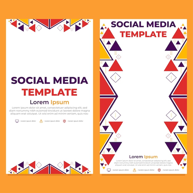 triangle geometric shape social media story template design