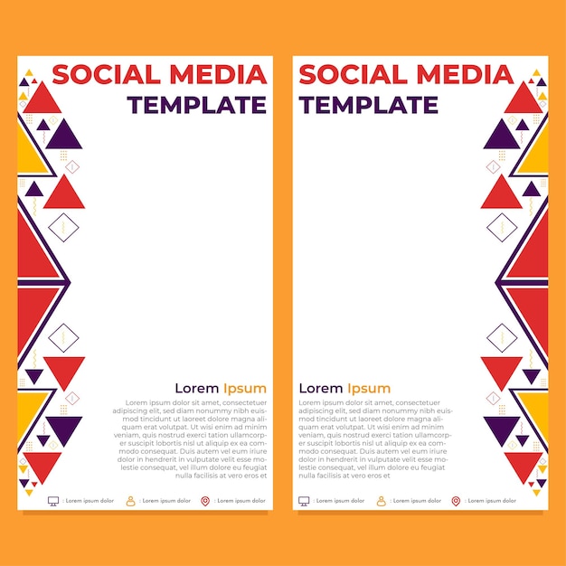 triangle geometric shape social media story template design