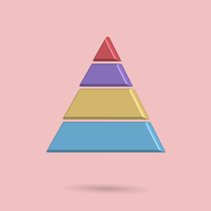 Vector triangle infographic chart icon, diagram, template for presentation.
