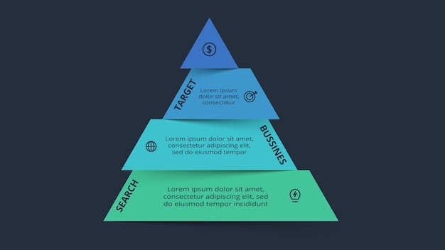 Triangle infographic template for web business presentations vector illustration