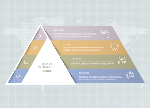 Triangle infographic and workman icons.