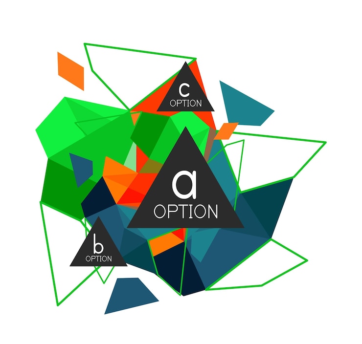 Vector triangle infographics design layout