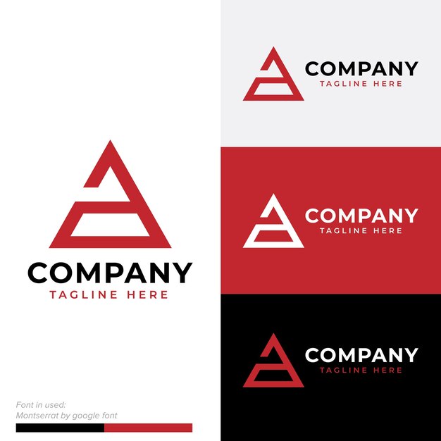 Triangle initial letter A symbol icon flat logo vector design