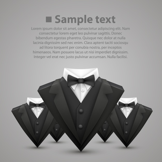 Vector triangle jacket and tie team. vector illustration