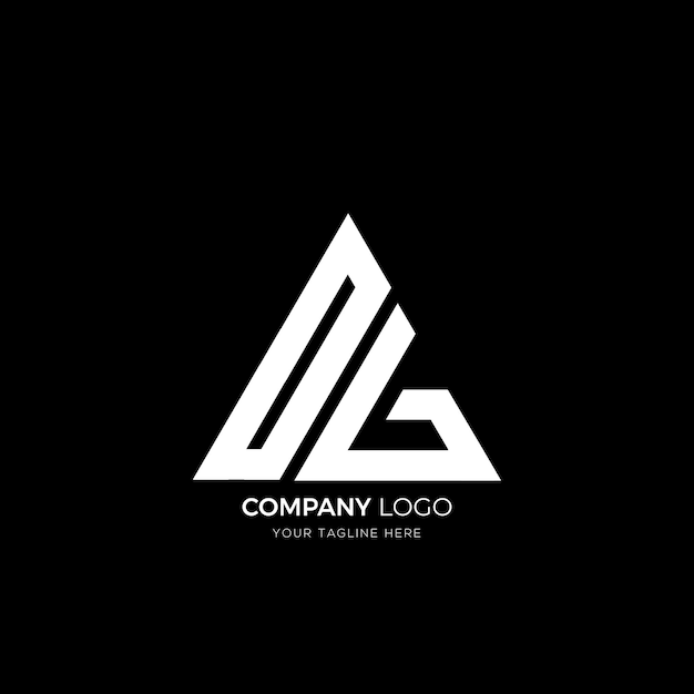 Logo monogramma creativo con lettera triangolare
