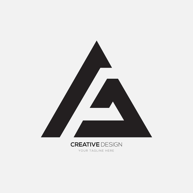 Triangle letter a f g modern negative space typography abstract monogram logo