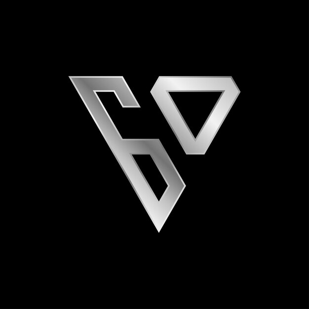 Vector triangle letter go logo design