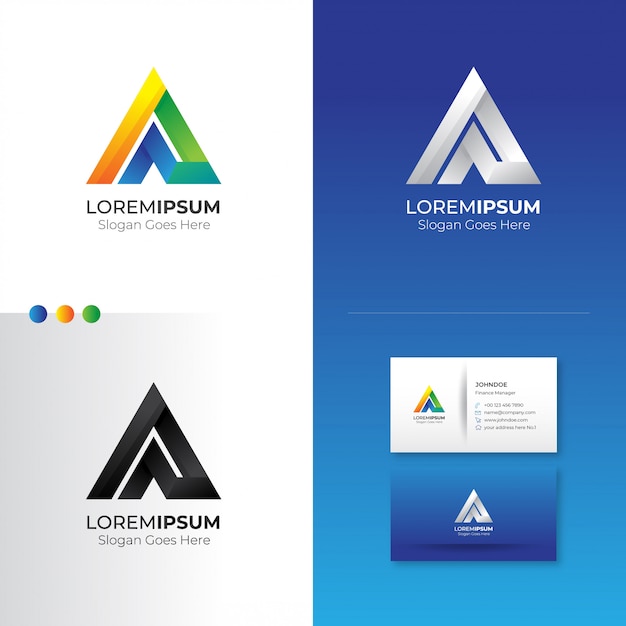 triangle letter A logo design