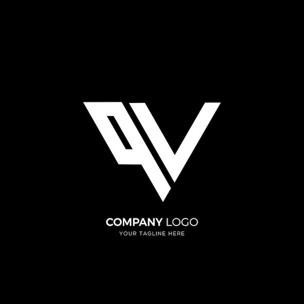 triangle letter q v creative monogram logo