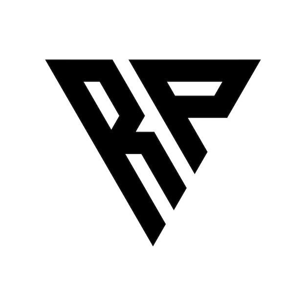 Вектор Дизайн логотипа rp с треугольной буквой