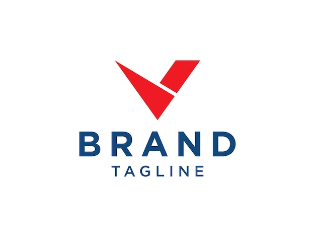 Triangle letter v arrow up business logo. flat vector logo design template element.