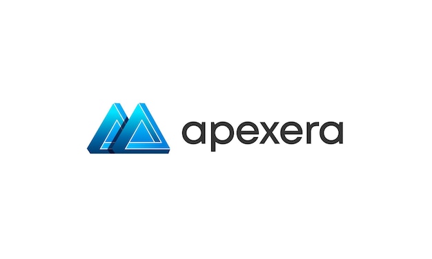 The triangle logo, 3d triangle logo, triangle logo aa logo, geometric logo