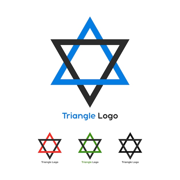 Vettore triangolo logo design stella icona e logo design