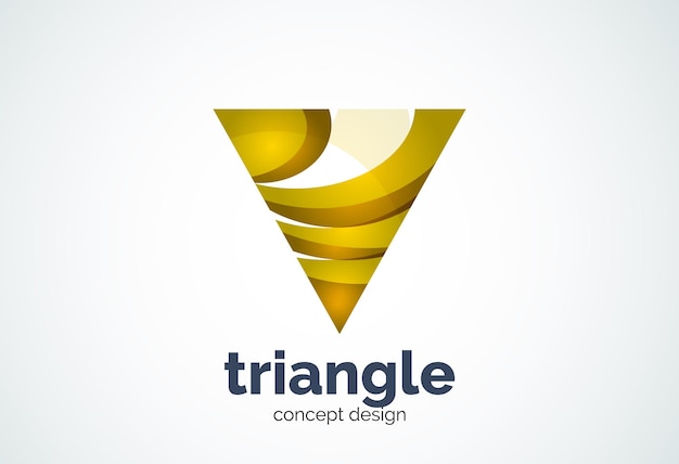 Vettore triangolo logo modello triplo ciclo o concetto piramidale