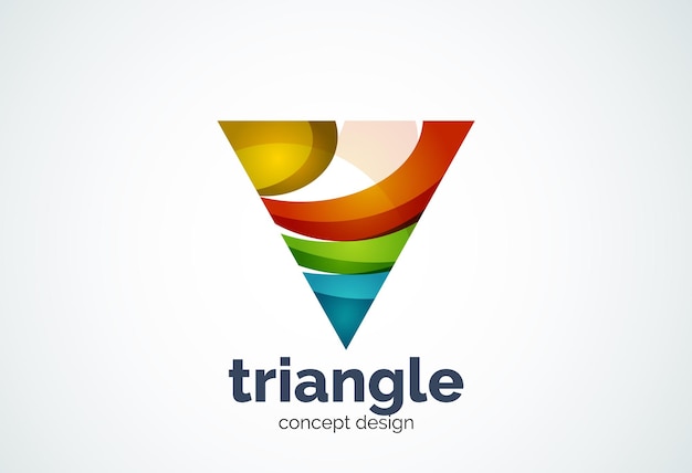 Vettore triangolo logo modello triplo ciclo o concetto piramidale