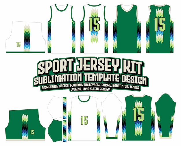 Modello di abbigliamento sportivo di design della maglia da basket multicolore a triangolo