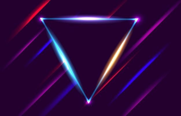 Vector triangle neon frame background