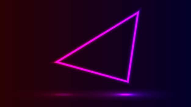 Vector triangle neon frame design neon triangle