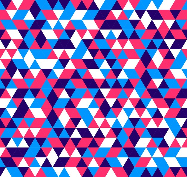 Motivo a triangolo con sfondo geometrico moderno rosa blu scuro e bianco di colore casuale