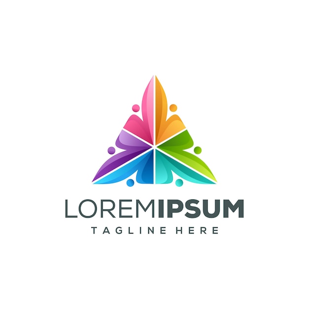 Logo design triangolo persone