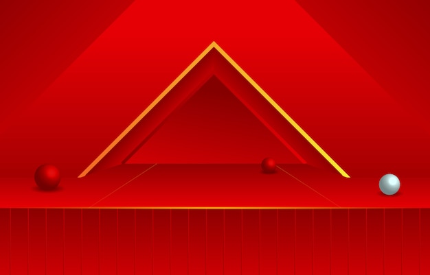 Triangle in Red Empty Room