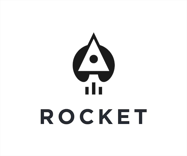 triangle rocket logo icon vector design