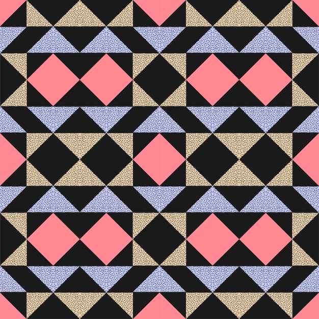 Triangle seamless background memphis geometric colors