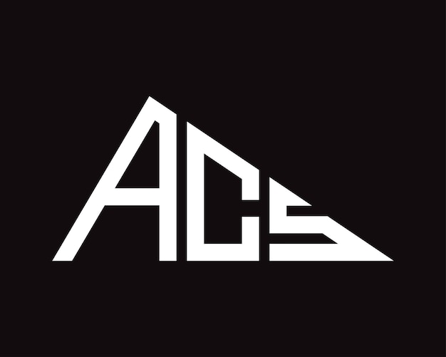 삼각형 모양의 Acs 글자 로고 디자인