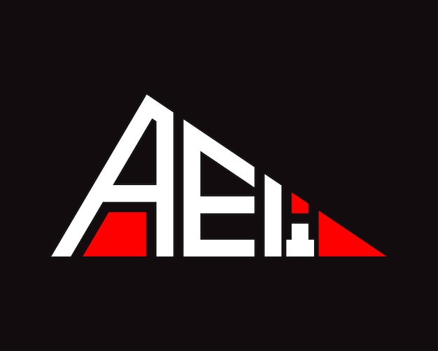 Vettore disegno del logo delle lettere aei a forma triangolare