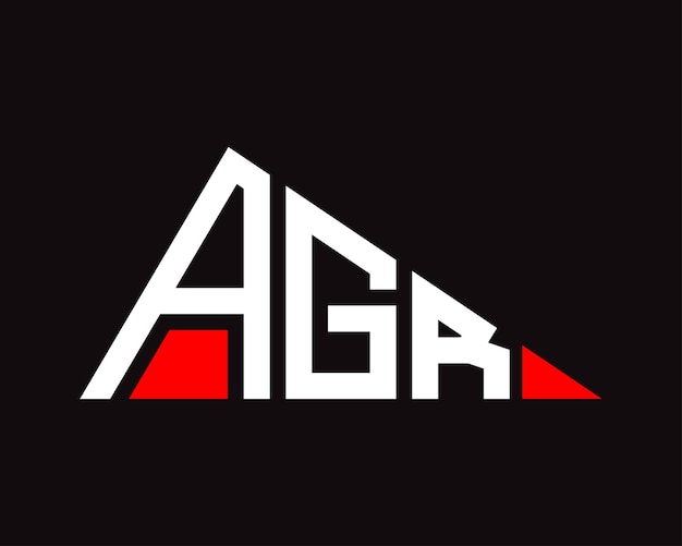 Vettore disegno del logo della lettera agr a forma di triangolo