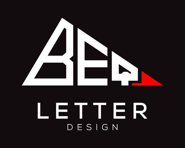 Vettore design del logo della lettera beq a forma di triangolo