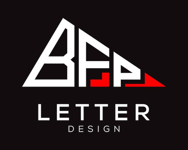 Vettore design del logo della lettera bfp a forma di triangolo