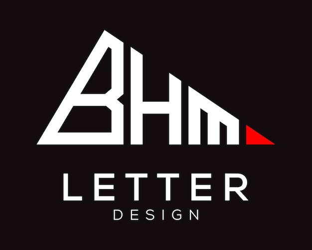 Triangle shape BHM letter logo design