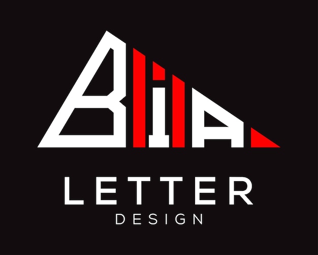 Vector triangle shape bia letter logo design