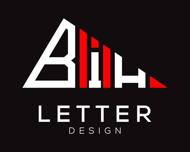 Triangle shape BIH letter logo design