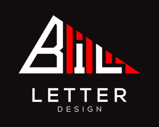 Vector triangle shape bil letter logo design