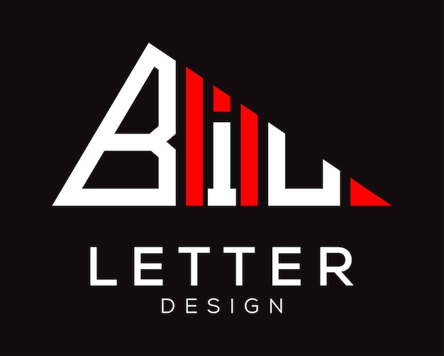 Triangle shape BIU letter logo design