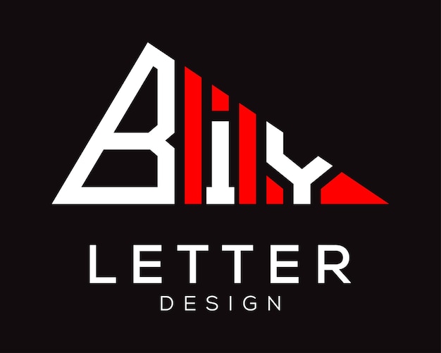 Vector triangle shape biy letter logo design