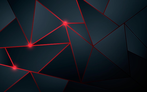 Vector triangle shape black background with red sparkling light