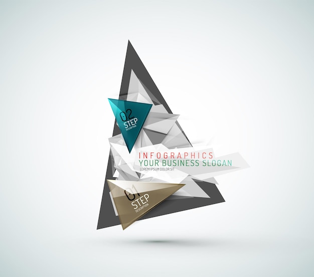 Triangle shape modern paper infographics