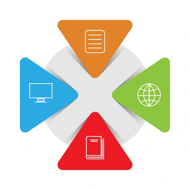 Elementi infografici triangolari per business.