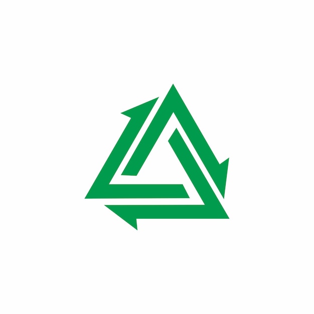 Triangle shapes green arrow logo