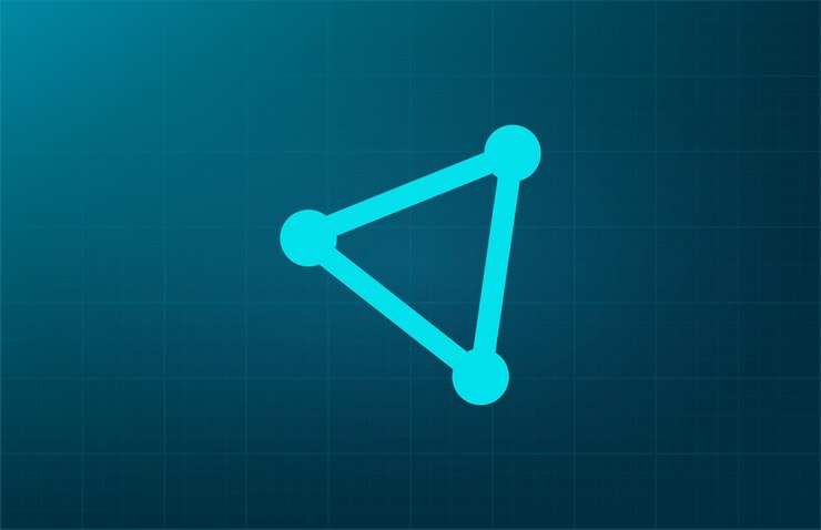 Vector triangle symbol vector illustration on blue background eps 10