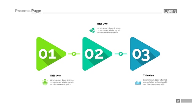 Triangle tijdlijngrafiek met drie stappen. procesdiagram, speelbord, bewerkbare sjabloon.