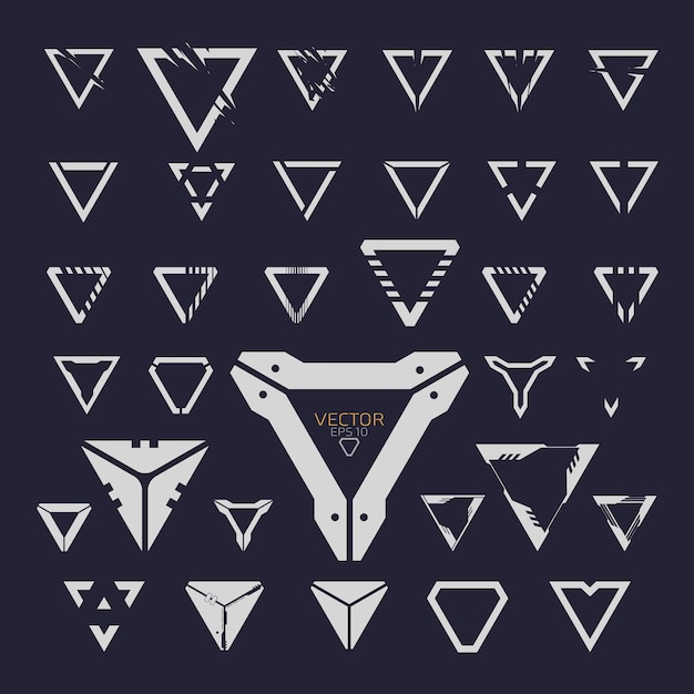 Triangle vector set shapes of triangles for logo Bandner design