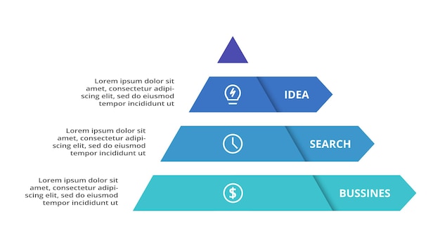 Vector triangle with 3 elements infographic template for web business presentations vector illustration business data visualization