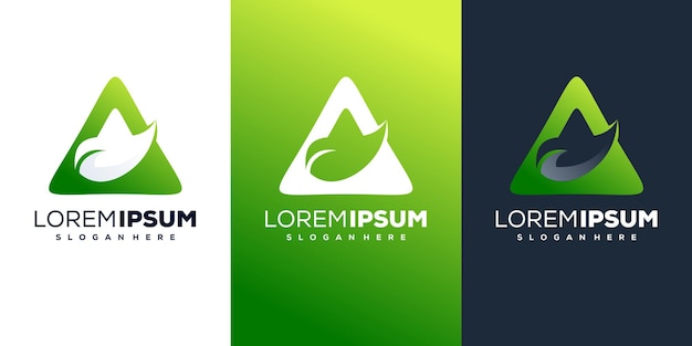 Triangle with leaf logo design