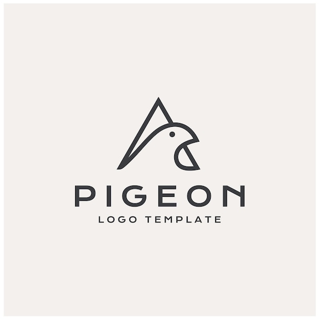 Triangle with Pigeon Dove Bird logo design