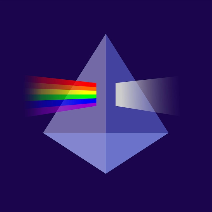 Vector the triangle with rainbow light
