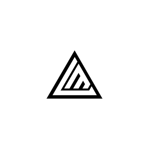 A triangle with the word lm on it